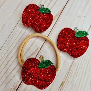 4/$15 Back to School Pencil Apple Hair bow  for toddler school age preschool